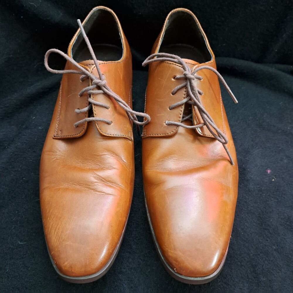 14th Union Shoes Sz 8M Brown Derby Oxfords Leather Men 58665